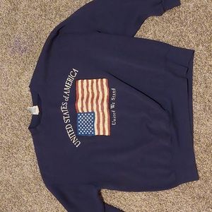 American crewneck with flag print